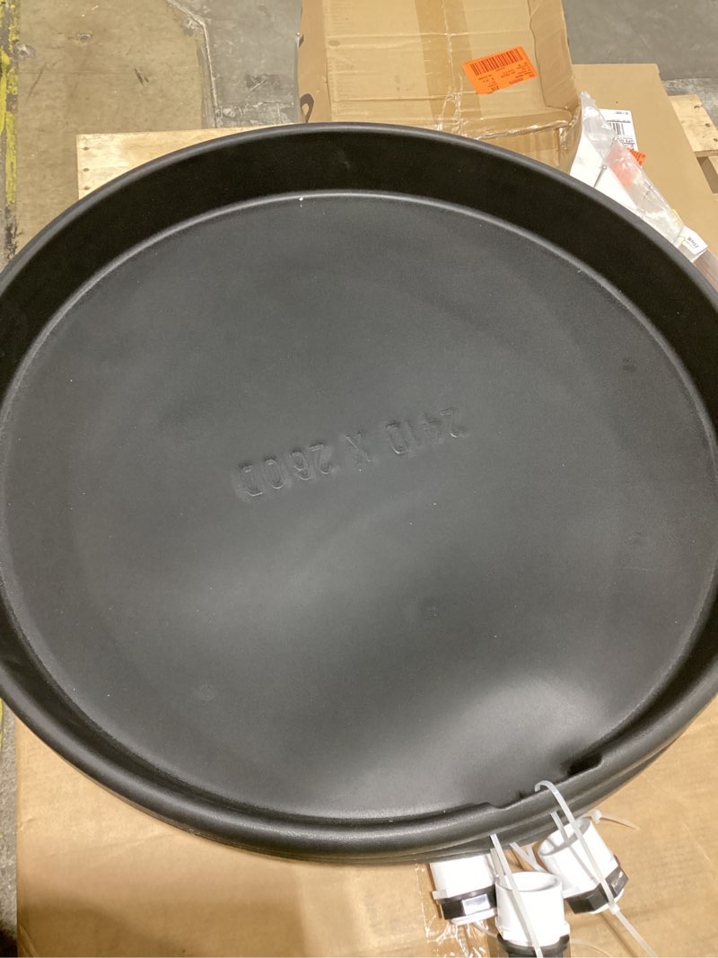 Condition photo showing Good Condition for 24 in. plastic round water heater drain pan with pvc fitting 4pc