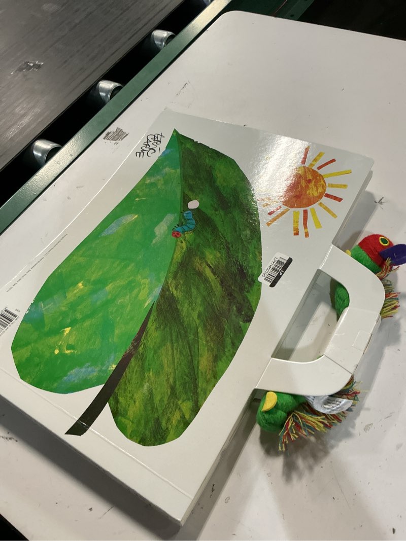 Condition photo showing As Is for the very hungry caterpillar giant board book and plush package - by eric carle (mixed media product)