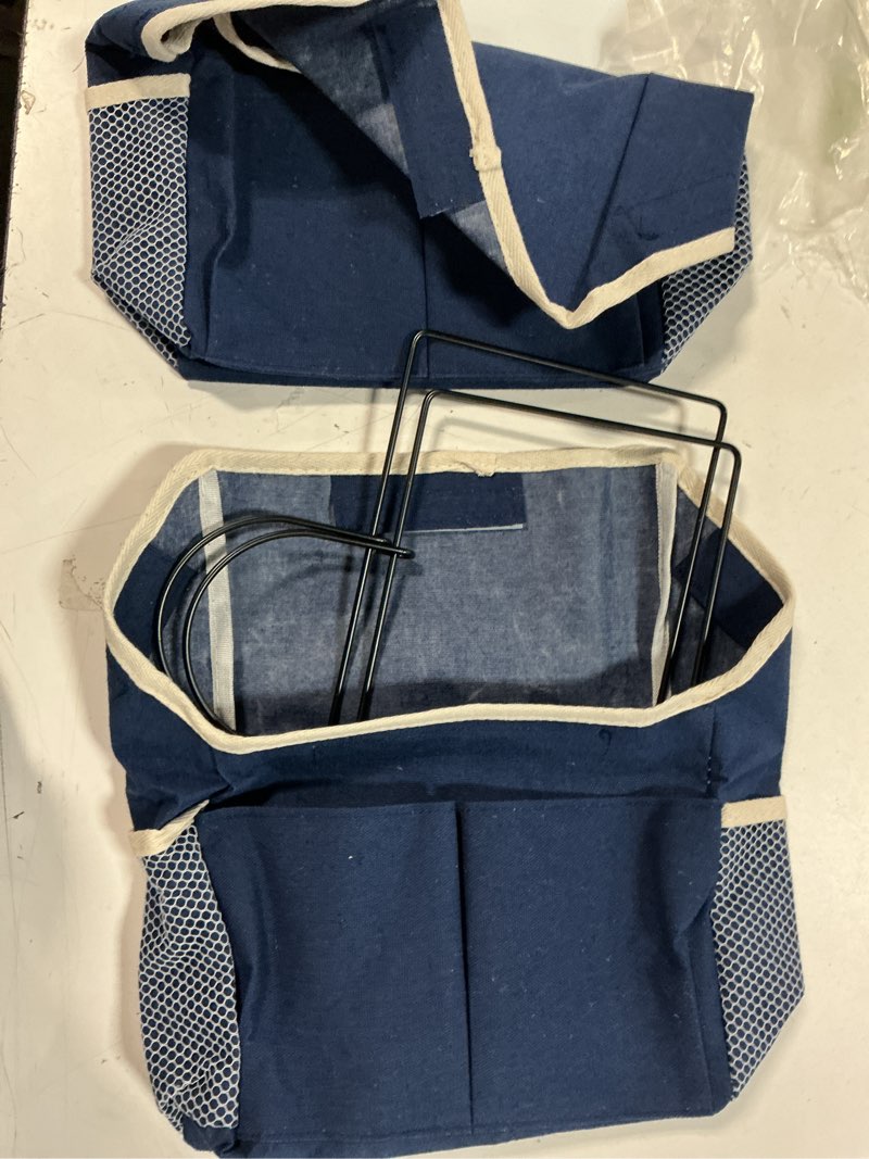 Condition photo showing As Is for 2 pc medium caddy navy blue