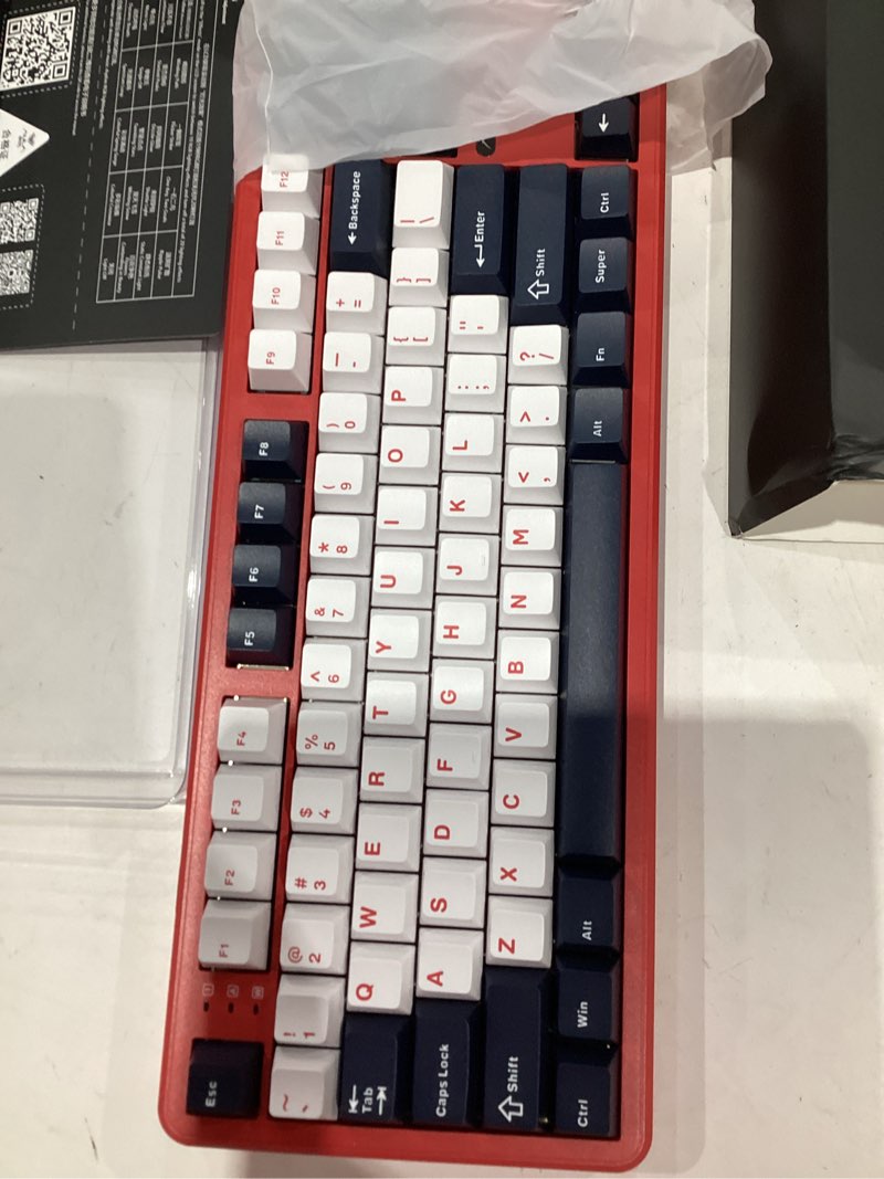 Condition photo showing As Is for aula f108 pro - wireless mechanical keyboard with screen&knob,hot swappable gaming keyboard with 8000mah battery,pre-lubed switches,rgb backlit,pbt keycaps creamy sounding computer keyboards,104 keys white&red