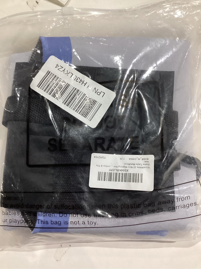 Condition photo showing Good Condition for 21" Mini Majiong Mat for Travel Set Cute Scalloped Small Anti Slip Noise Reduction Mahjong Accessories Gifts Domino & Tile Game Table Mat(Blue)