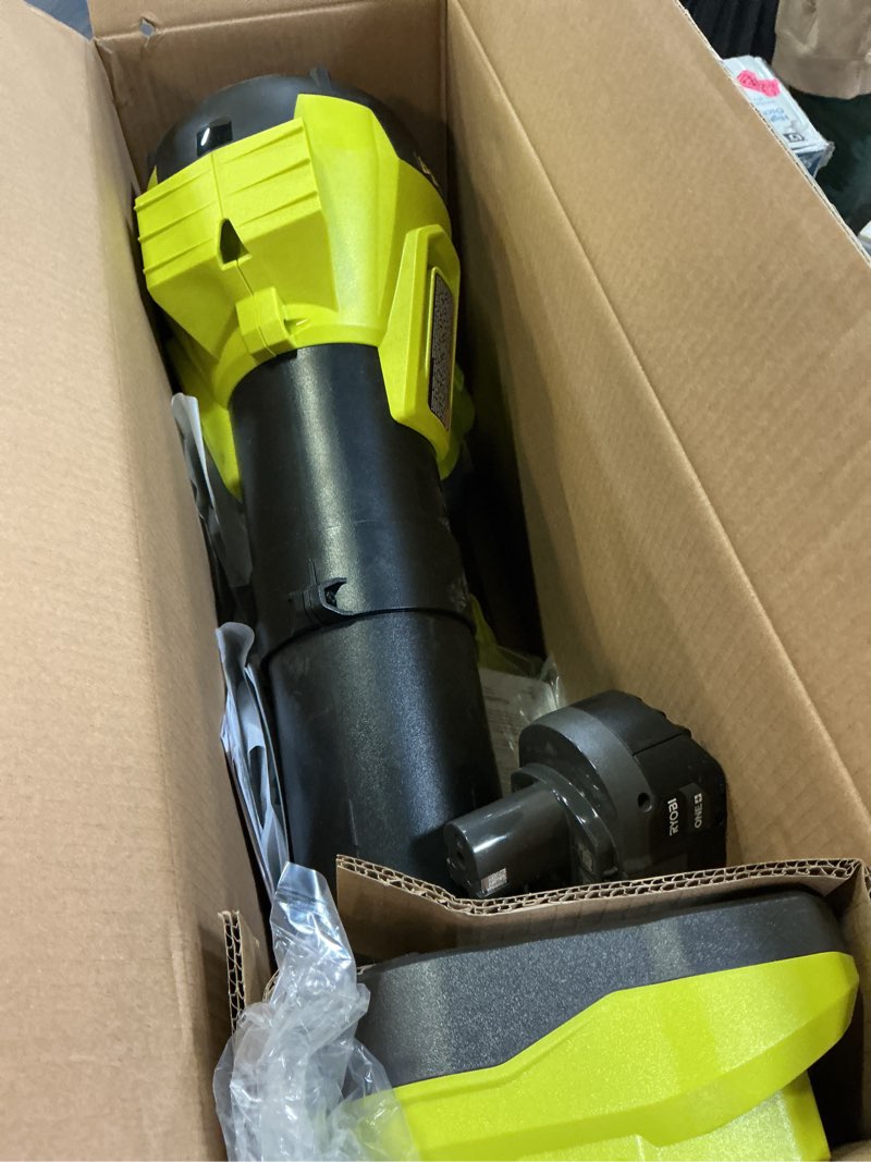 Condition photo showing Good Condition for ryobi one+ 18v 100 mph 350 cfm cordless battery variable speed jet fan leaf blower with 4.0 ah battery and charger