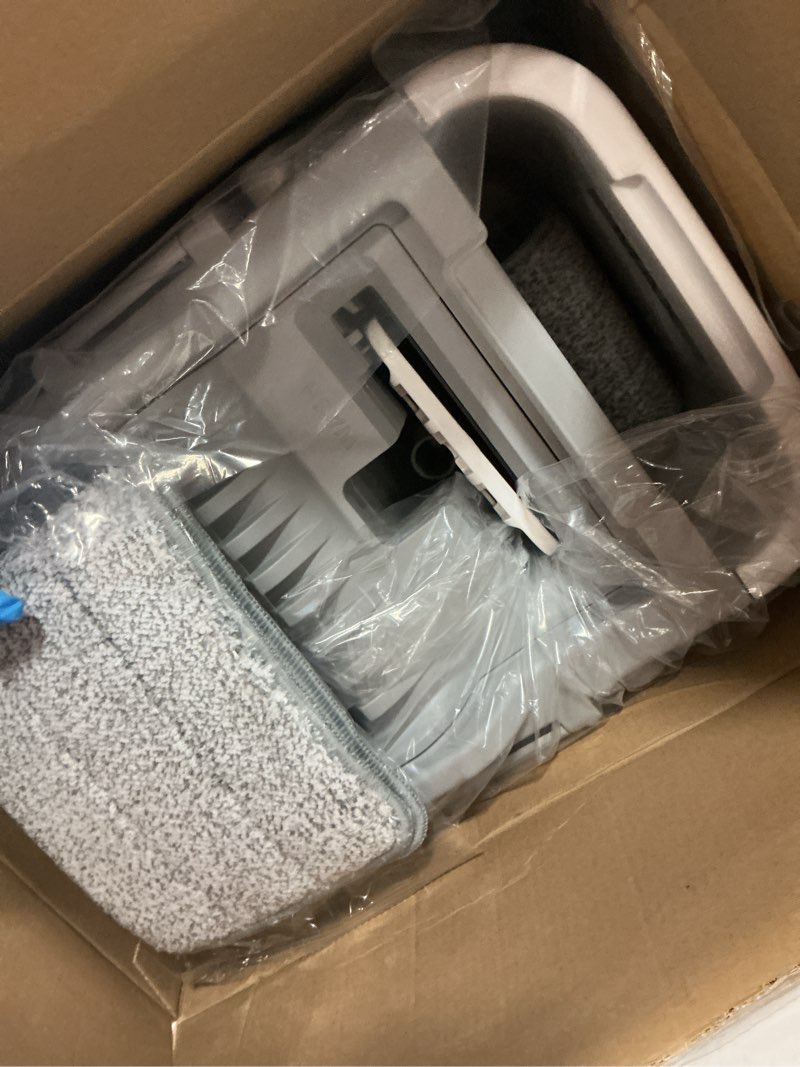 Condition photo showing Good Condition for joymoop mop and bucket with wringer set, flat squeeze mop flat head, dust mops for wall cleaner with long handle, hands-free microfiber mops for floor cleaning - white large white bucket #2 + 60" flat mop + 4 pads