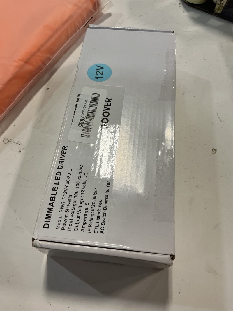 Condition photo showing New/Like New for GOOVER 25W Triac Dimmable Driver,Power Supply,AC 120V to DC 12V Transformer,Compatible with Lutron and Leviton Dimmers,for LED Lighting,Class 2,ETL Certified 25W Dimmable Driver
