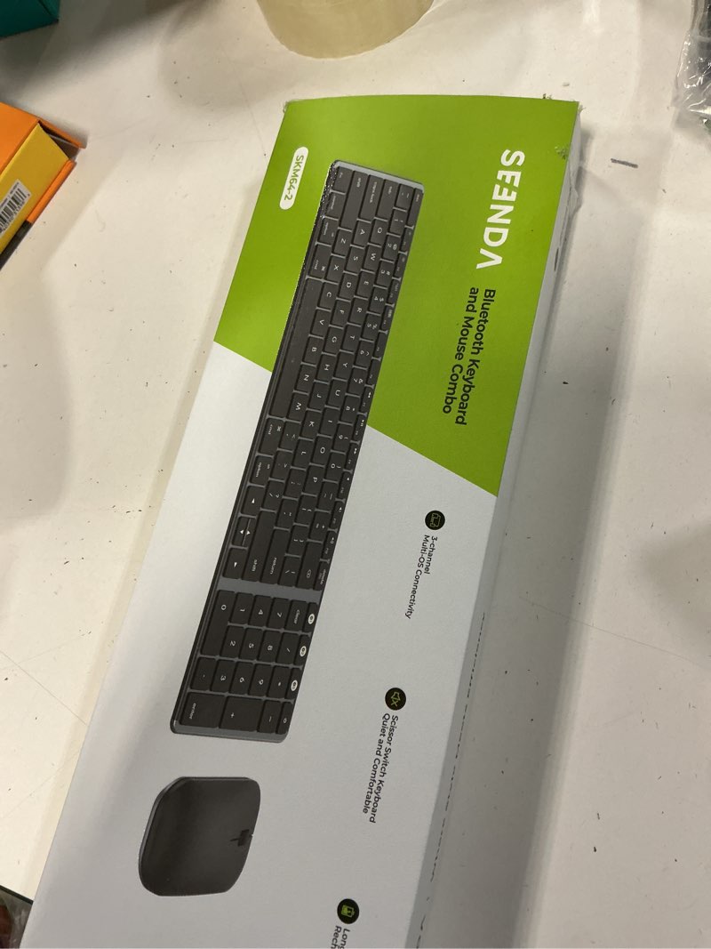 Condition photo showing New/Like New for seenda Bluetooth Keyboard and Mouse Combo for Mac, SKM64-2 Rechargeable Slim Wireless Keyboard Mouse Compact, 3 Multi-Device Connection, Compatible for Mac, MacBook Pro/Air, iPad, iPhone, Black Gray