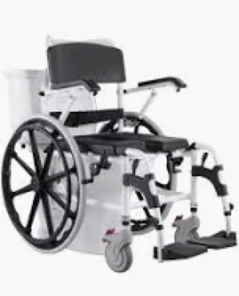 Shower Wheelchair 17.5in Al Alloy Commode Bathroom Wheelchair