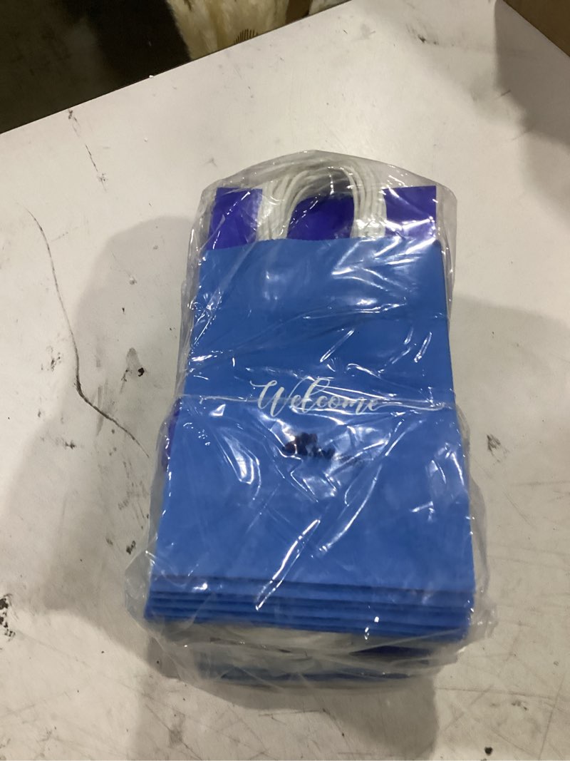 Condition photo showing Good Condition for kolldenn 50 set gradient blue welcome gift bag bulk 8.27 x 5.91 x 3.15 inch wedding party gift bags with tissues paper 5 colors welcome handbag for baby shower bridal party hotel guests