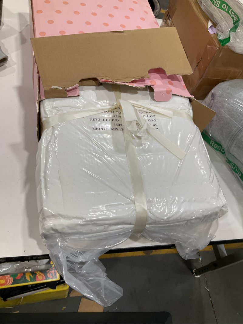 Condition photo showing New/Like New for max oversized california king quilt set – 112"x106"soft washed lightweight bedspread,multi-lock quilting,minimalist nordic bedding, spring & summer quilt set (1 quilt + 2 pillow shams), cream white cream white oversized king