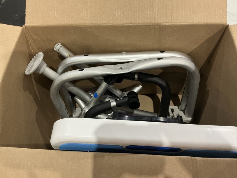 Condition photo showing As Is for widened shower chair for inside shower with padded back & arms,400 lbs heavy duty & adjustable shower chair for elderly and disabled, non-slip shower seat, bath chair for tub