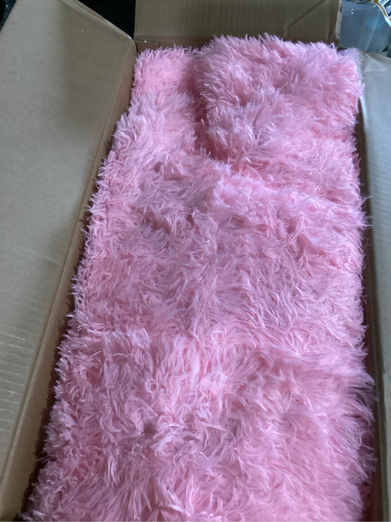 Condition photo showing Good Condition for Rezutan Ultra Soft Pink Rugs for Bedroom 8x10 Feet, Fluffy Shag Area Rugs for Living Room, Large Comfy Furry Rug for Girls Kids Baby Room Decor Teenage Pastel Princess Rug, Non Slip? Pink 8' x 10' (Rectangular)
