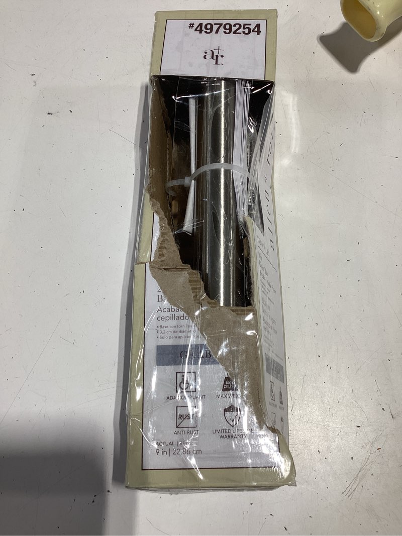 Condition photo showing Good Condition for allen + roth townley 9-in brushed nickel wall mount ada compliant grab bar (500-lb weight capacity)
