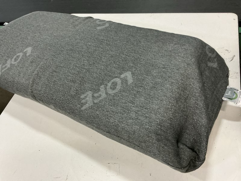 Condition photo showing Good Condition for LOFE King Adjustable Memory Foam Pillow - 4 Height from 1.2 to 4.8in, CertiPUR-US Cervical Pillow for Neck Pain Relief, Neck Support Pillow for Side Sleepers, Back/Stomach Sleepers, a Removable Cover Grey King: 33''×14.2''