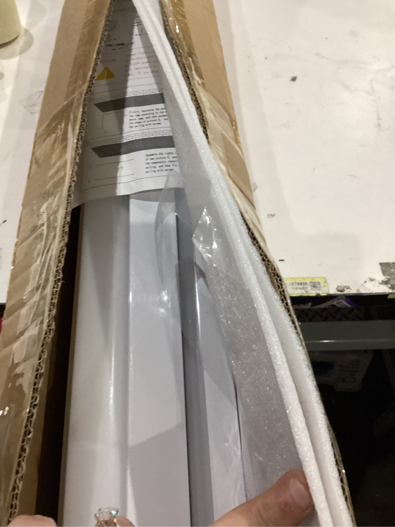 Condition photo showing Good Condition for LED Garage Lights Fixture: High Brightness 39000LM LED Garage Lighting Ceiling LED Light, Updated 44.8 inch Large Size Rectangle Light for Garage Shop Workshop Gym Car Detailing Rectangle Frame