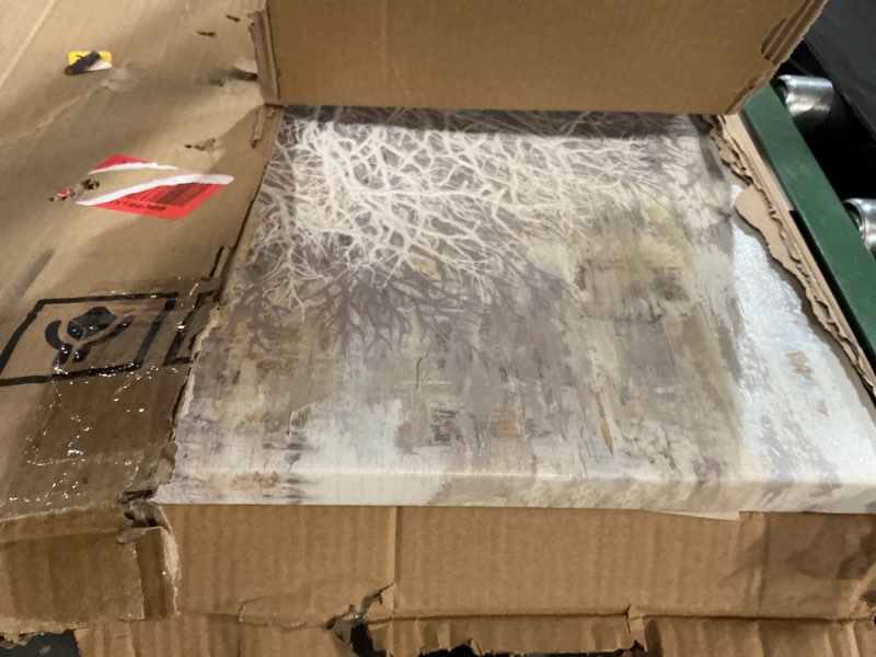 Condition photo showing Good Condition for Yihui Arts Tree Of Life Canvas Wall Art Hand Painted Grey White Beige Paintings Modern Abstract Forest Pictures Artwork for Living Room Bedroom Office Decoration 28"L x 20"W Tree of Life