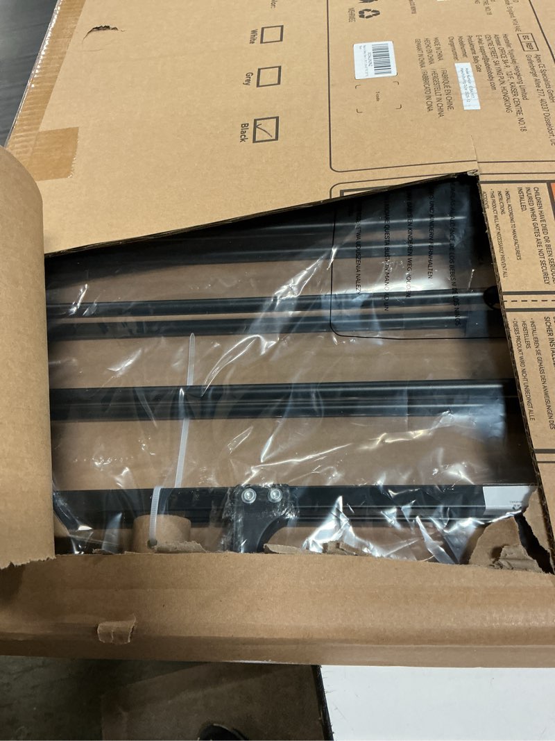Condition photo showing Good Condition for babelio baby gate for stairs, kitchen & doorways, no bottom bar| one-handed operation| auto-close| hardware mount (drill needed) safety dog/pet gate (black - b17, 26-43" w, 28" h)