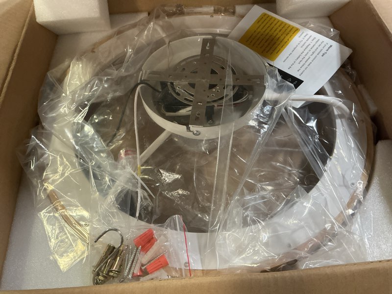 Condition photo showing New/Like New for 20'' low profile ceiling fans with lights modern flush mount wood ceiling fan and remote dimmable led