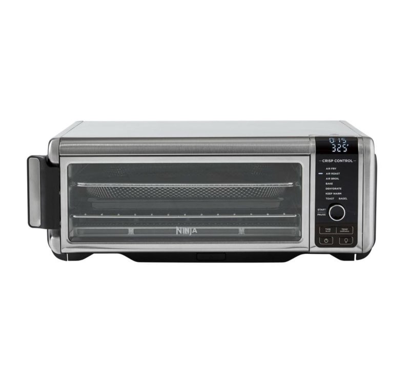 ninja - foodi 8-in-1 digital air fry oven, toaster, flip-away storage, dehydrate, keep warm - stainless steel/black