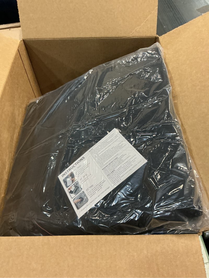 Condition photo showing Good Condition for Thyle Portable Heated Seat Cushion for Bleachers Foldable Heating Cushion 3 Mode Adjustable Heated Stadium Chair Bleacher Seat for Bleachers Indoor, Power Bank Not Included Black 2