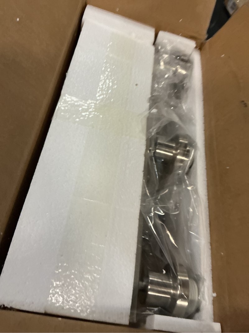 Condition photo showing New/Like New for melucee 3-light bathroom lights modern vanity lights brushed nickel finish with hammered glass shade, industrial wall light fixture for bedroom living room kitchen (patent no.: us d963914 s) 3 lights brushed nickel