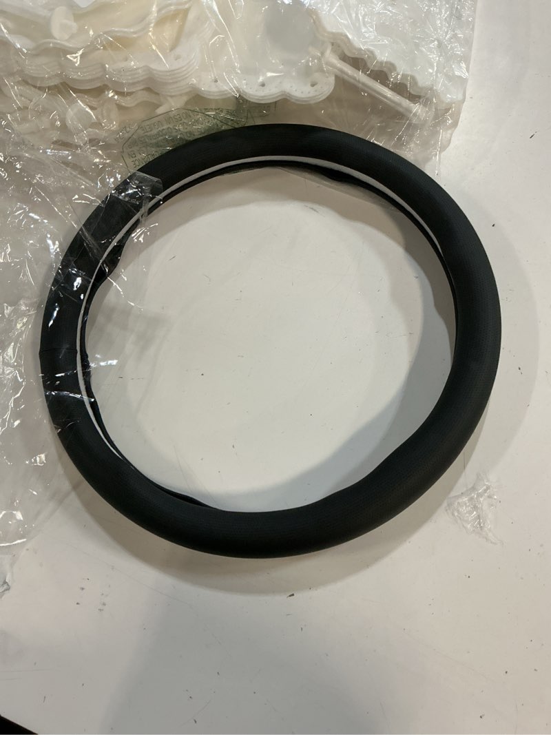 Condition photo showing Good Condition for nappa leather steering wheel cover, universal 14.5–15 inch non-slip breathable steering wheel cover for cars, black