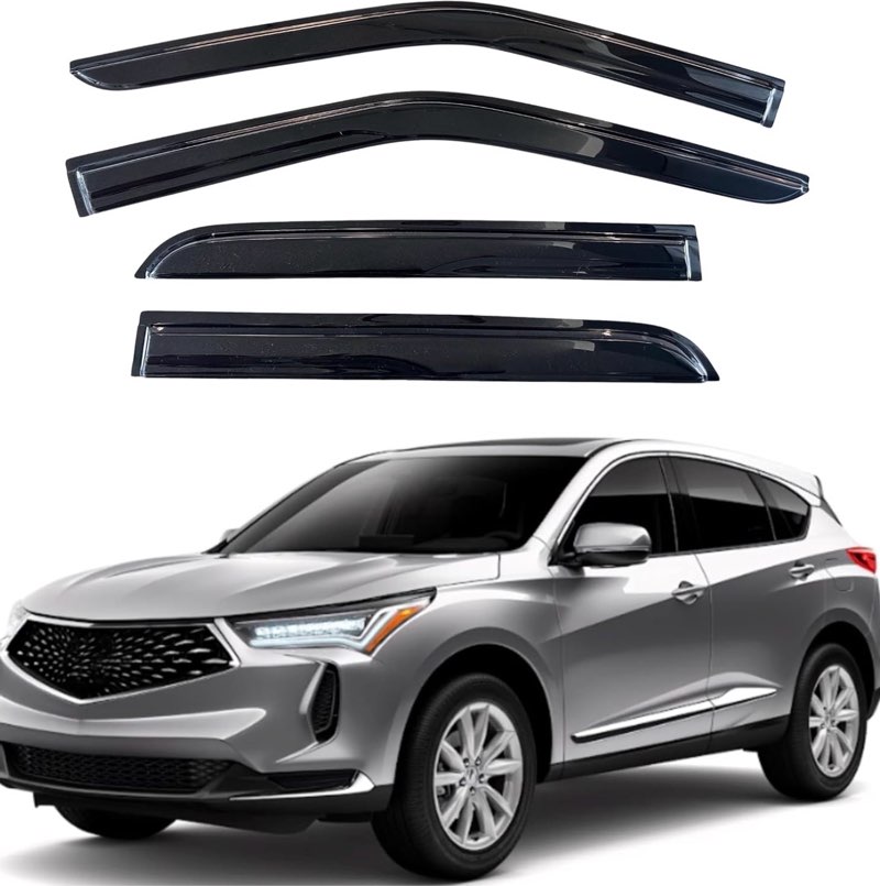 kpy window visor compatible with acura rdx 2019-2025, 4pc rain guard side window vent deflectors tape-on mugen style, 2019 2020 2021 2022 2023 2024 2025 19-25 rdx