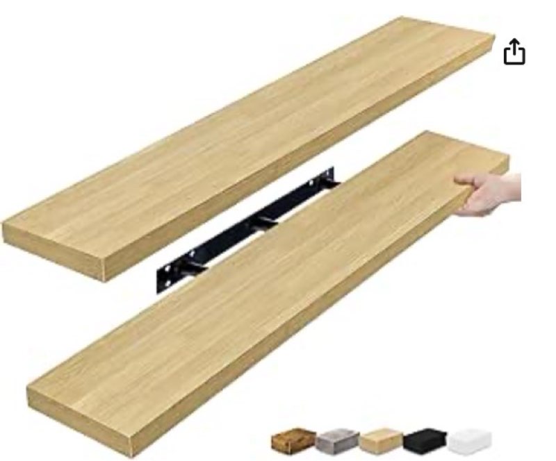 sorbus floating shelves for wall - 48 inch long bathroom shelves, wall decor for bedroom, kitchen, l