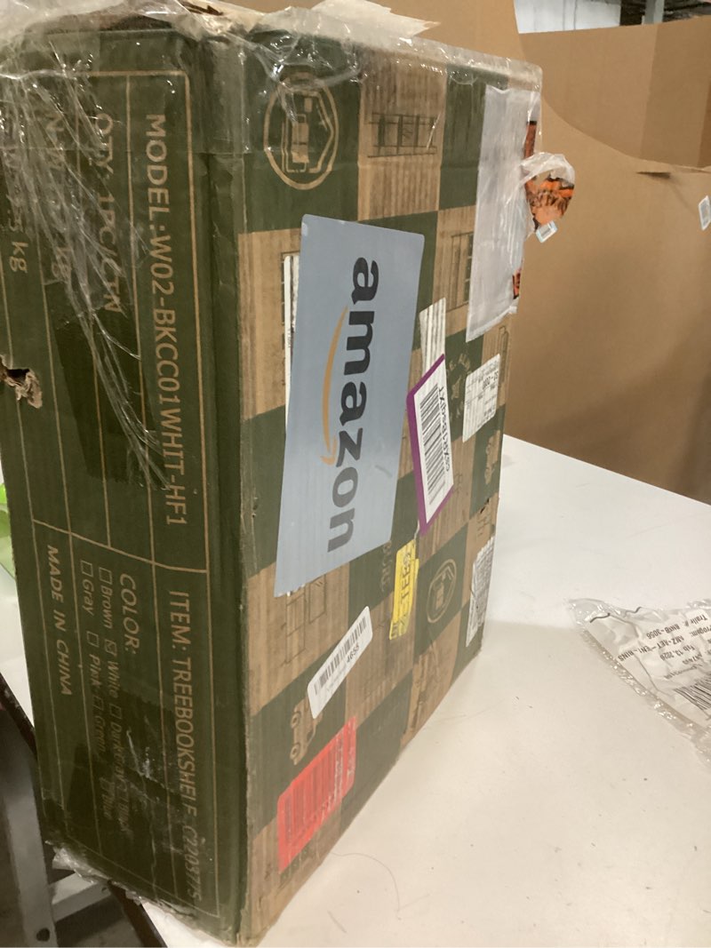 Condition photo showing New/Like New for 6 Shelf Bookcase White - Room Essentials™: Modern Style, Open Shelving, Wood Composite, No Tools Included