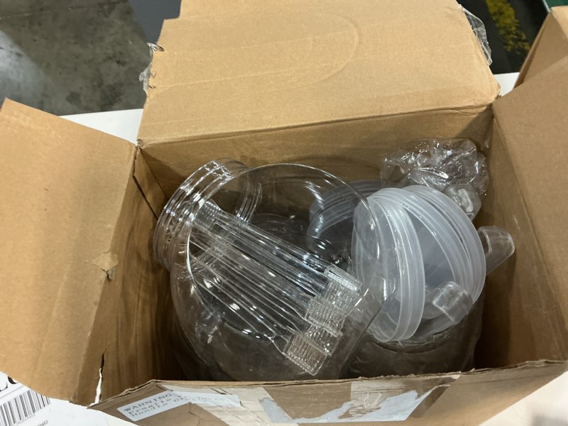 Condition photo showing Good Condition for sunnyray 6 sets 51 oz plastic candy jars for candy buffet with lids clear bar jars with scoops and tongs kitchen office party cookie storage containers for dry food snacks candies cookies coffee pods