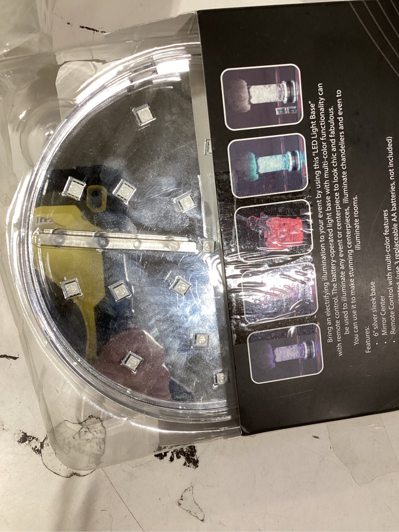 Condition photo showing Good Condition for led light base for glass art - 6 inch rgb 16 colors led vase base with remote control for 3d display | battery operated led light wedding centerpieces pedestal for glass art figurines