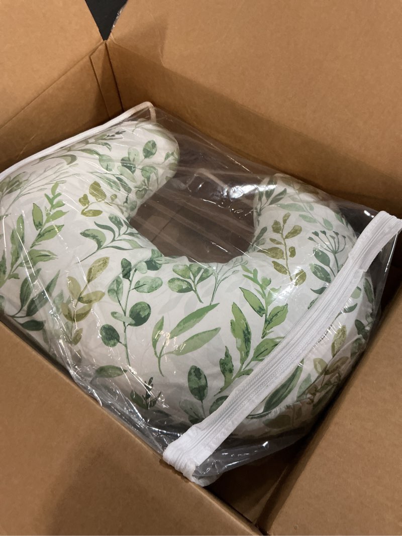 Condition photo showing Good Condition for boppy nursing pillow - firm, ergonomic u-shaped bottle and breastfeeding pillow with high lift for comfort and support, spacious surface - green sage leaf new nursing pillow green sage leaf