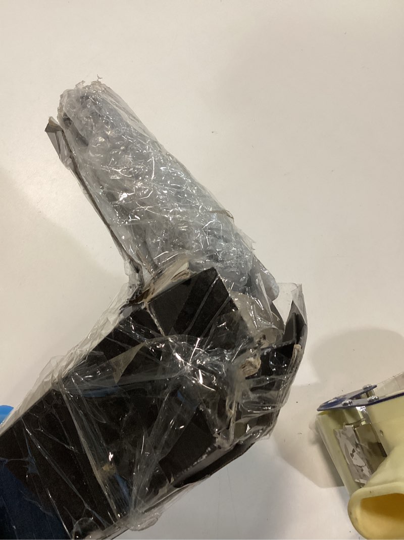 Condition photo showing As Is for Swing Arm Curtain Rod, Black, 47'' Long, 1.1'' Diameter Pole, Rotate about 180 degrees, Detachable Ball Finial, 1 Piece