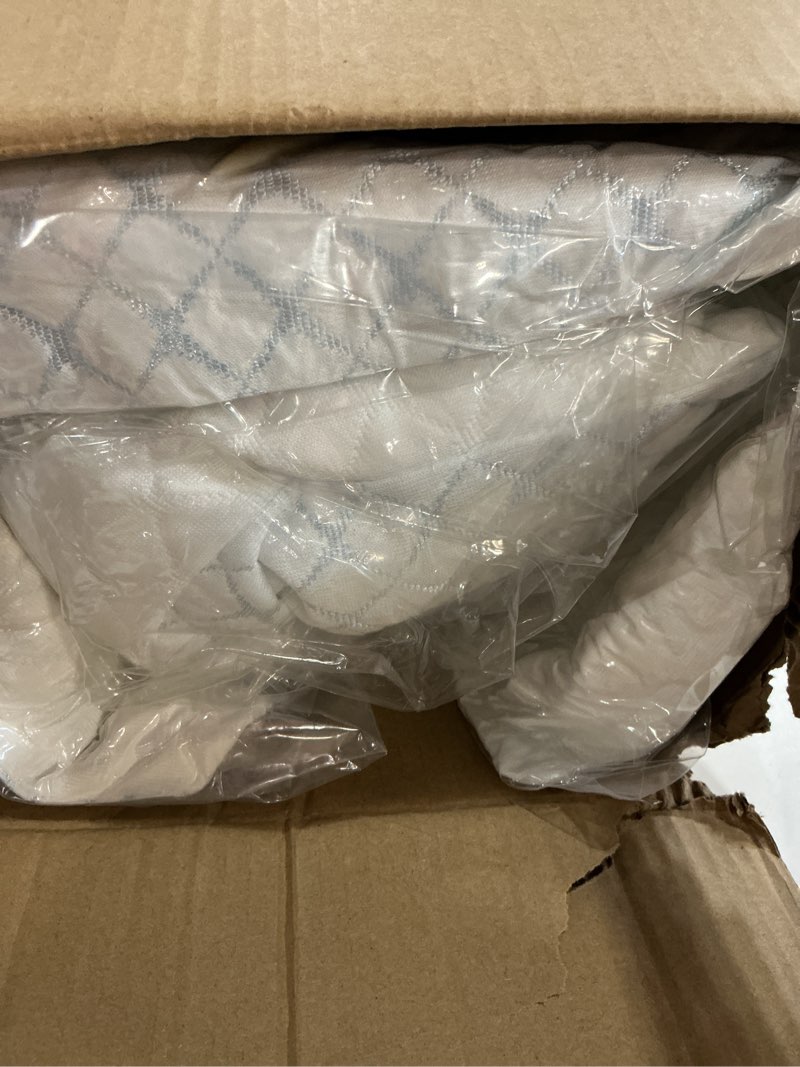 Condition photo showing Good Condition for mislili cooling pillows queen size set of 2, adjustable firm shredded memory foam queen pillow, queen size pillows for stomach back side sleepers, washable cover, with extra fill blue white memory foam queen(pack of 2)