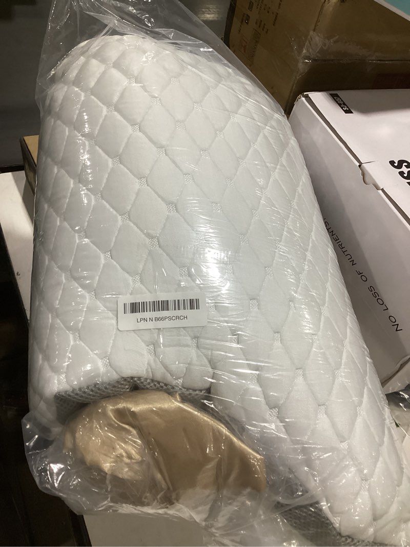 Condition photo showing Good Condition for lofe side sleeper pillows for adults - curved pillow with 3 compartments for neck pain relief, adjustable crescent pillow side sleeper with extra shredded memory foam bag and 2 pillowcases, 19 * 29in champagne