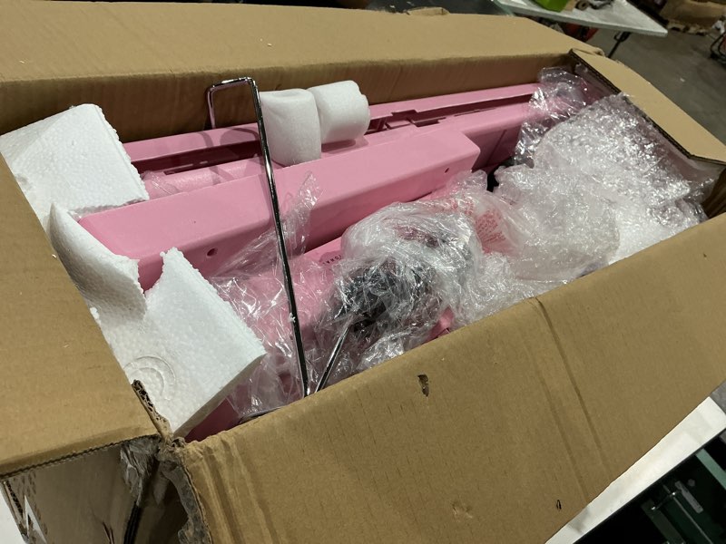 Condition photo showing As Is for tasalon professional salon trolley cart, lockable 6 trays & 2 holders, space saving mobile storage for hair salon and beauty station? - pink