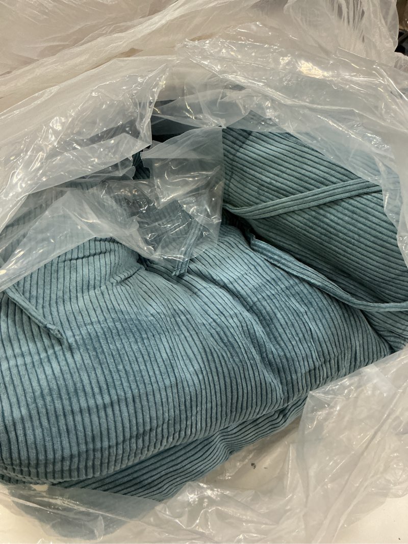 Condition photo showing Good Condition for lokex rocking chair cushion only,tufted non-slip comfortable rocking chair cushions indoor with ties,striped rocking chair pads (blue-s2064-15, 21x17/17x17) blue-s2064-15 21x17/17x17