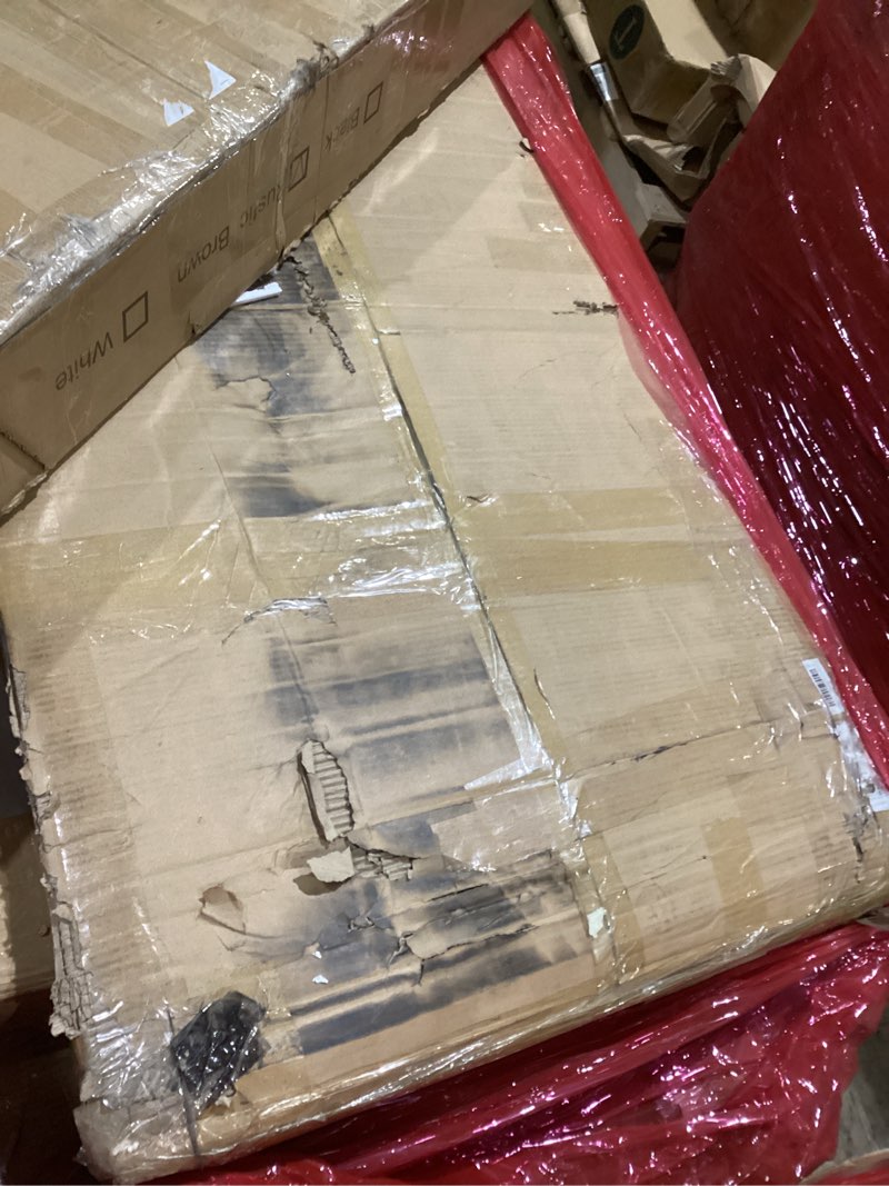 Condition photo showing As Is for 2-Tier Washer and Dryer Countertop with 2.75" H Guard,54" W x 27.5" D Laundry Countertop Cover with Non-Slip Pad,Large Space Laundry Topper for Folding Clothes Over Washer and Dryer-Dark Walnut Standard-2 Tier (54"Wx27.5"Dx12"H) Dark Walnut