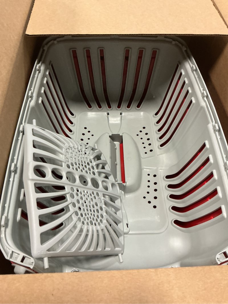 Condition photo showing Good Condition for midwest homes for pets spree travel carrier - hard-sided dog & cat carrier, small pet travel crate with handle, ventilated design, durable plastic door, easy assembly, 19-inch, red red 19 inch