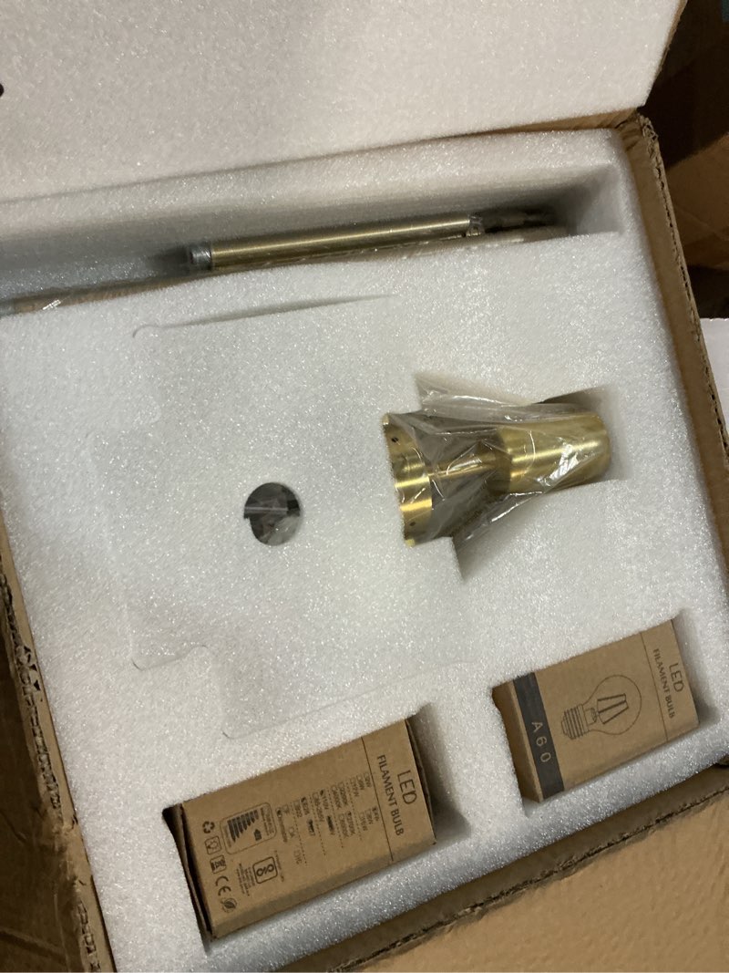 Condition photo showing Good Condition for Mondern Large Gold Kitchen Island Pendant Light, 10 '' W 1-Light Glass and Brass Island Pendant Lights,Dome Pendant Light, for Kitchen,Dining Room,Bathroom,Bar Brass-10-IN