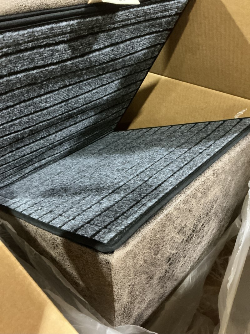 Condition photo showing Good Condition for 2-in-1 dog ramp and stairs for bed and couch, 17 inch high,foldable ottoman ramp with non-slip replaceable carpet, joint relief for small and large dogs gray