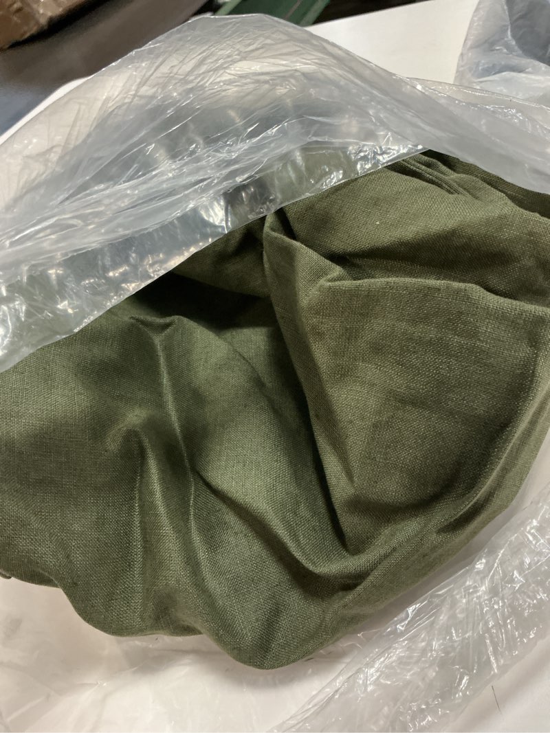 Condition photo showing Good Condition for european linen curtain - single panel, 48x108, hunter green