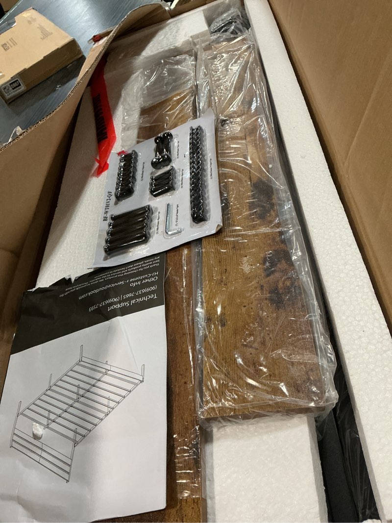 Condition photo showing New/Like New for olixis full size bed frame with headboard, 800lbs mattress foundation with all sturdy metal support, under bed storage, no box spring needed, easy assembly, rust brown rust brown full