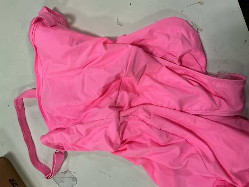 Condition photo showing Good Condition for ANRABESS Swimsuits for Women One Piece Swim Dress Tummy Control Bathing Suit Full Coverage Wrap Skirt Tie Knot 2026 Swimwear Hot Pink  (size S ) 