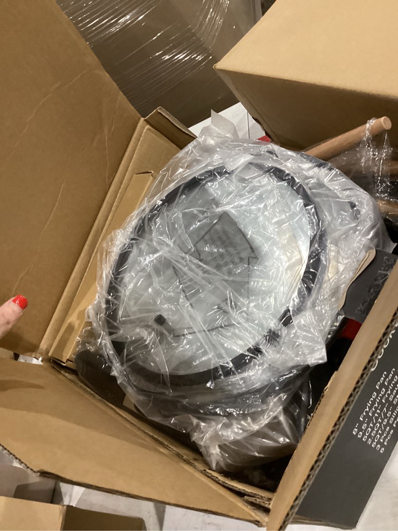 Condition photo showing New/Like New for Astercook Non Stick Pots and Pans Set, Healthy Non-Toxic Titanium Induction Kitchen Cookware Sets for Cooking with Frying Pans, PFAS/PTFE/PFOA & PFOS Free, Black, 19 Pcs