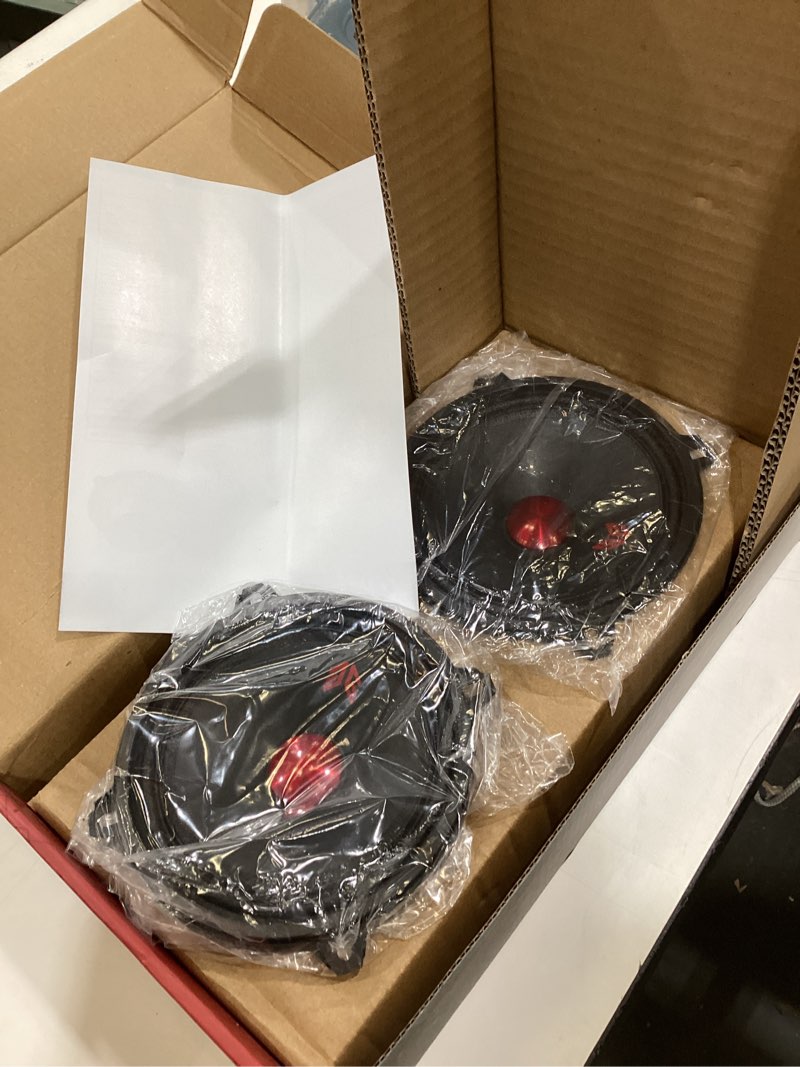 Condition photo showing New/Like New for MX52P1 Loudspeaker 5 Inch Midrange 160 Watts 4 Ohms Red Dust Cap, Premium Quality Audio Door Speakers for Car or Truck Stereo Sound System, Black (2 Speakers)