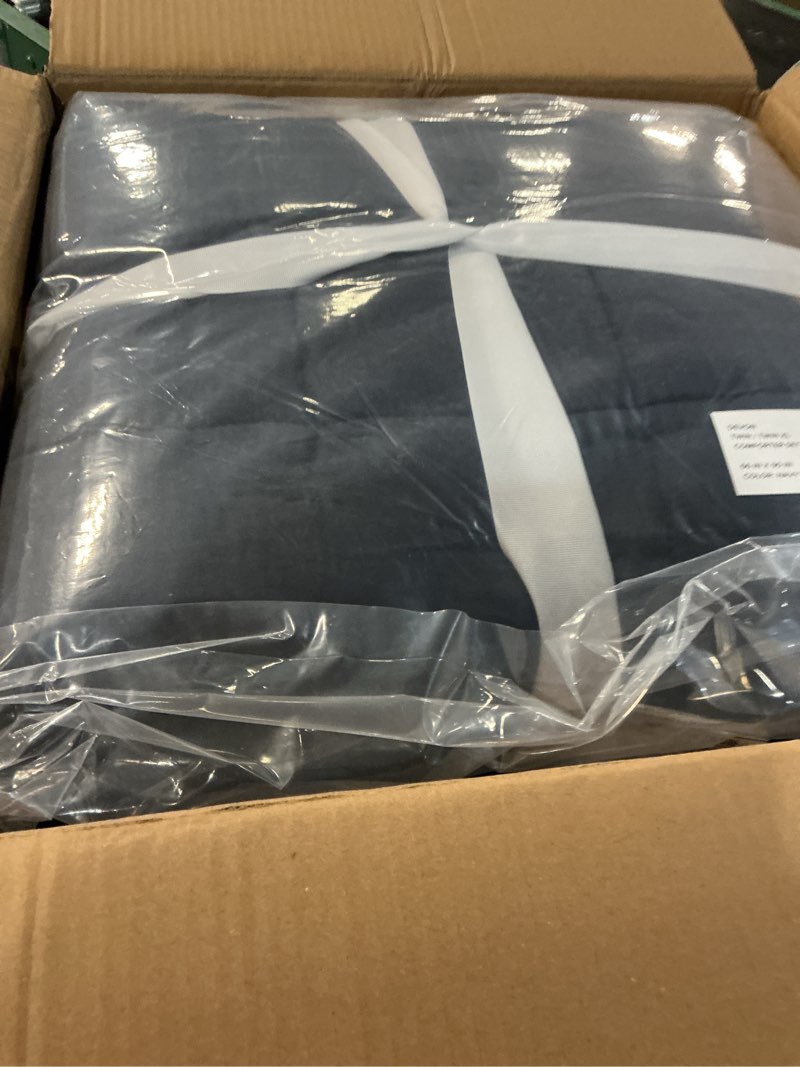 Condition photo showing New/Like New for ugg leonora comforter set with 1 pillow sham lightweight down alternative blanket reversible all season washable and hypoallergenic bedding set for college dorm, twin/twin xl, navy blue blue twin/xl