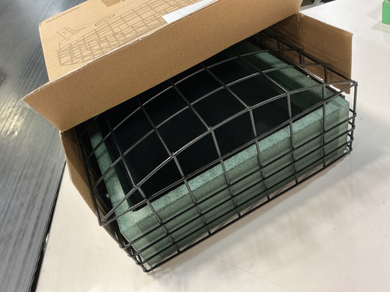 Condition photo showing Good Condition for kingsyard squirrel proof ground bird feeder for outdoors - recycled plastic platform feeding station, fly-through metal caged wild bird feeder for small birds, 5 lbs large capacity, green