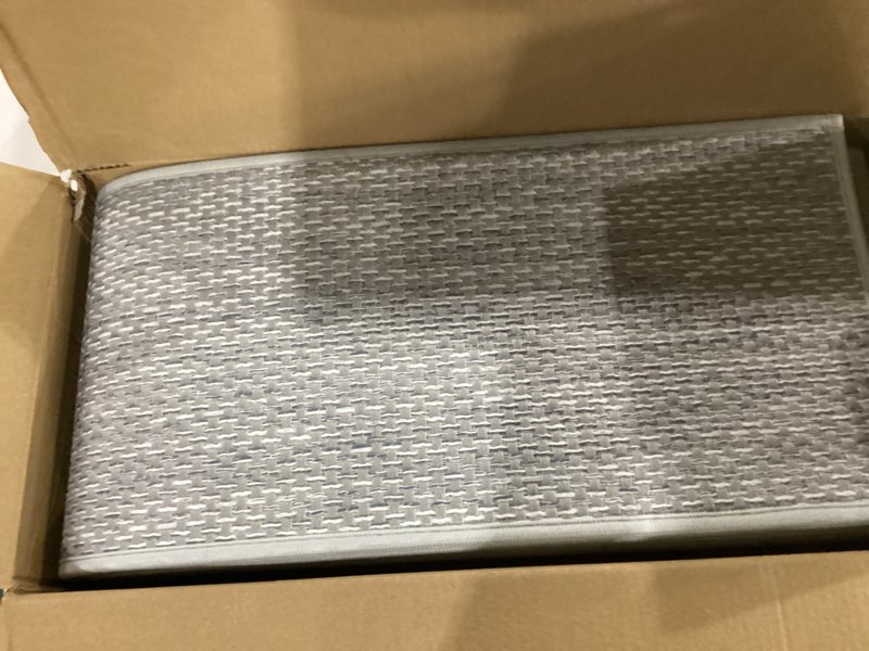 Condition photo showing Good Condition for smilool stair treads non slip for wooden steps indoor 15 pack 8" x 30" carpet stairs runner for wood stairs, stair tread rugs with reusable adhesive for dogs kids elders, machine washable, light grey 8 x 30 inch light grey 15