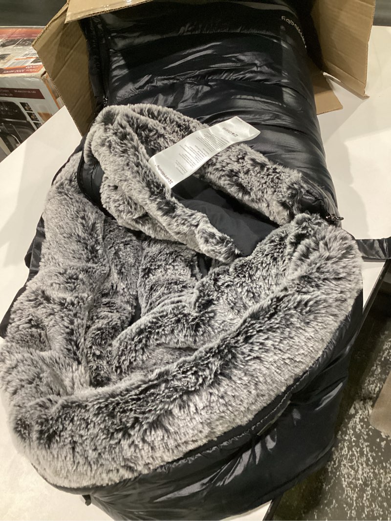 Condition photo showing As Is for Bunting Bag for UPPAbaby Vista, V2, V3, Cruz, V2, V3 RumbleSeat, V2, V3 Ridge, Minu Strollers, Warm and Ultra-Plush Waterproof Stroller Footmuff, Extendable Winter Stroller Cover, Sleeping Bag Charcoal, SIMILAR TO STOCK PHOTOS
