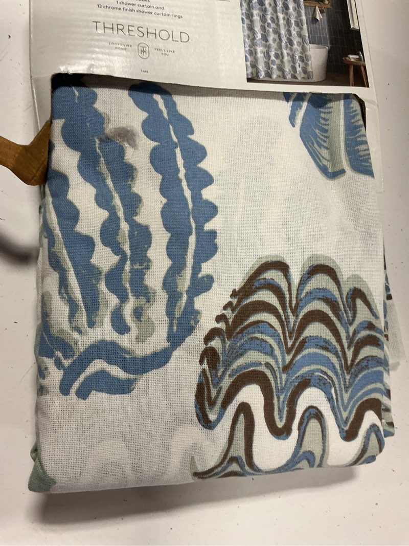 Condition photo showing As Is for 13pc coastal seashells shower curtain set cream - threshold™