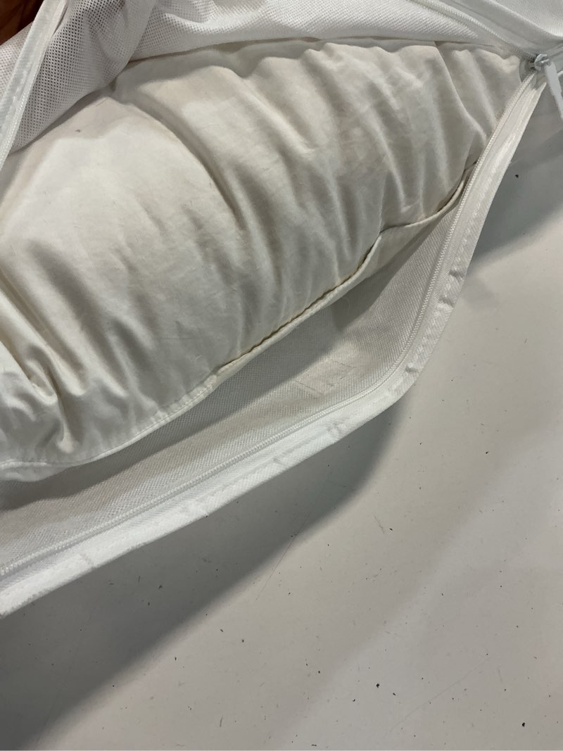 Condition photo showing As Is for premium down alternative pillow, standard, soft